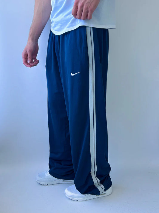 Nike Mavi Yan Şeritli Oversize Eşofman Altı